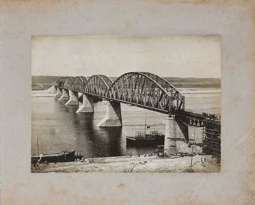 Московско-Казанская железная дорога. Сооружение Императорскаго Романовскаго моста через реку Волгу у гор. Свияжска